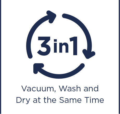 Vacuum, wash and dry at the same time