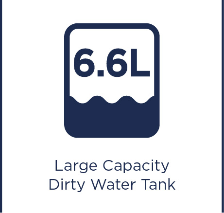 Large capacity tanks for fewer trips to the sink