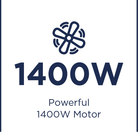 Powerful 1400W motor