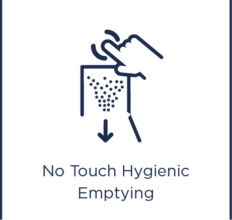 No touch hygienic emptying