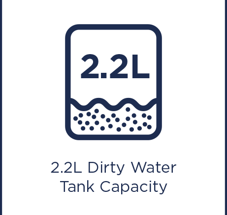 2.1L Dirty water tank capacity