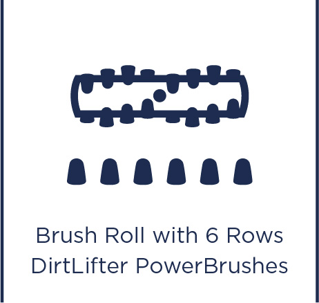 Brush roll with 6 rows DirtLifter Power Brushes