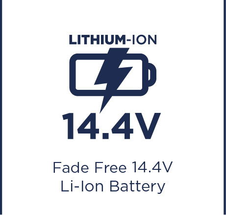 Fade free 14.4V Li-Ion battery