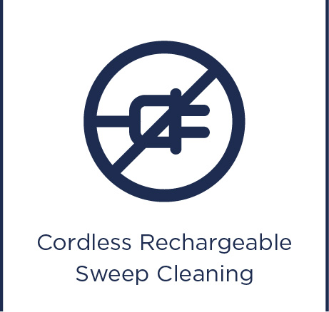Cordless rechargeable sweep cleaning