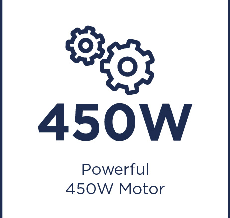 Powerful 450W motor