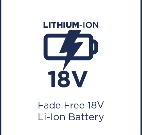 Fade free 18V Li-Ion battery