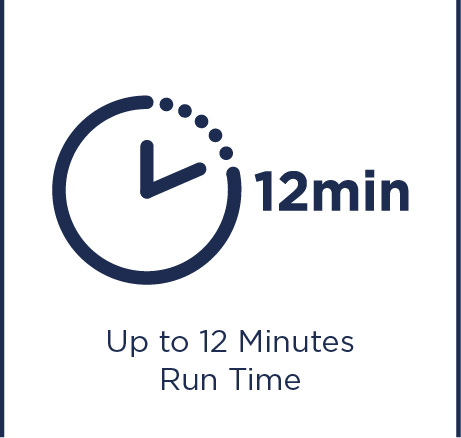 Up to 12 minutes run time